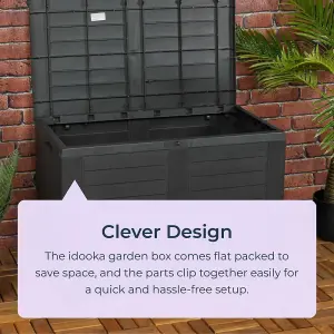 Small Parcel Delivery Box Outdoor Waterproof Plastic Garden Storage Cushion Garden Structures Outbuildings 170L