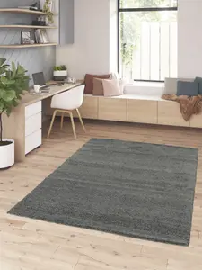 GoodHome Manzo Grey Medium Rug, (L)170cm x (W)120cm