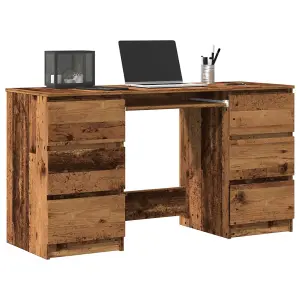 Berkfield Writing Desk Old Wood 140x50x77 cm Engineered Wood