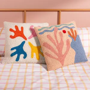 Heya Home Corals Knitted Polyester Filled Cushion