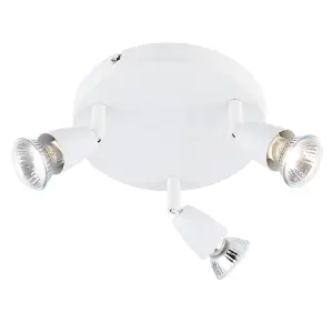 Luminosa Amalfi 3 Light Adjustable Spotlight Gloss White, GU10