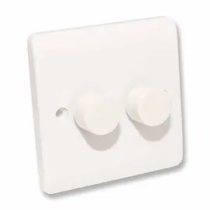 White LED Dimmer Switch Double Gang