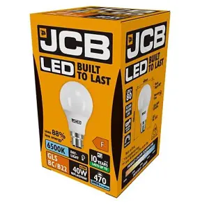 JCB LED Golf 520lm Opal 6w Light Bulb B22 6500k White (Pack of 2)