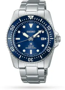 Seiko Prospex Compact Solar Scuba Diver Blue 38.5mm Mens Watch SNE585P1 38.5mm - Seiko Prospex Watches