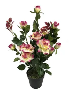 Best Artificial 2ft - 65cm Multi-colour Decorative Rose Plant for house home garden or office