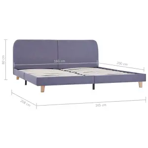 Berkfield Bed Frame Light Grey Fabric 150x200 cm 5FT King Size