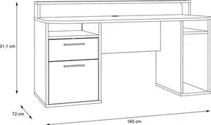 Flair Power Z White Computer Gaming Desk