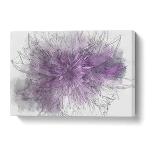 Striking Purple Flower In Abstract - Wrapped Canvas Painting 60 cm H x 90 cm W