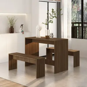 Goldfinch Dining Set Engineered Wood Brown oak / 75cm H x 102cm L x 50cm W