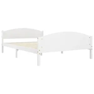 Berkfield Bed Frame White Solid Pine Wood 140x200 cm