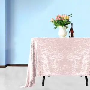 Diamond Velvet Square Tablecloth, Rose Pink , 90 Inch x 90 Inch