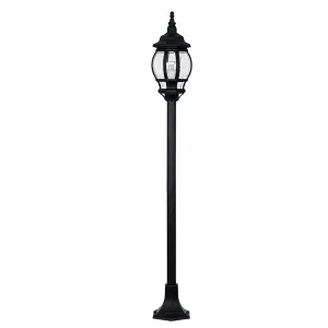 ValueLights Windsor Modern Black Outdoor Garden IP44 Rated Wired Bollard Lamp Post Light