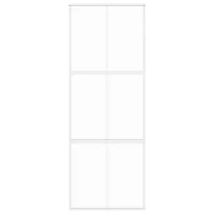 Berkfield Sliding Door White 76x205 cm Tempered Glass and Aluminium