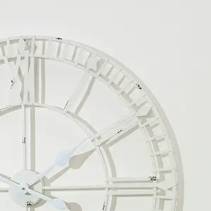 Melody Maison Large White Skeleton Wall Clock 80cm x 80cm