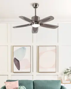 Ceiling Fan with Light Silver COYOTE