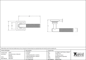 From The Anvil Matt Black Brompton Lever on Rose Set (Square)