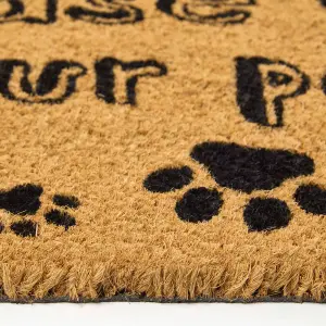 Homescapes Coir Doormat 'Wipe Your Paws', Natural, 40 x 60 cm