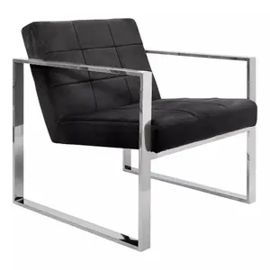 Interiors by Premier Vogue Black Velvet Cocktail Chair