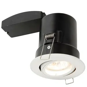 FIRE RATED GU10 Lamp Ceiling Down Light White PUSH FIT FAST FIX Adjustable Tilt