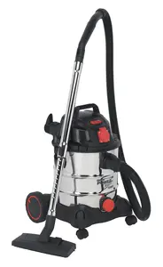 Sealey Vacuum Cleaner Industrial 20L 1400W/230V Stainless Drum Auto Start PC200SDAUTO