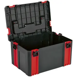 Stackable Tool Box - Portable Red ABS Storage Case with Handle