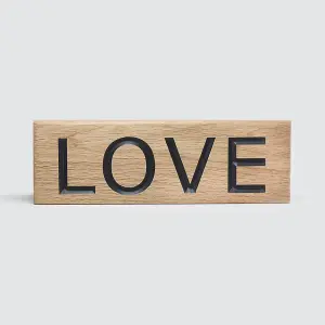 Peak Heritage Engraved Oak Sign 30cm - Love