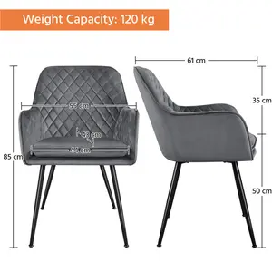  Upholstered Dining Chair (Set of 2) Dark Gray