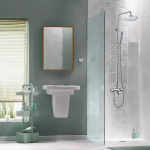 Clever Urban Thermostatic Shower System With 3 Outlets Chrome