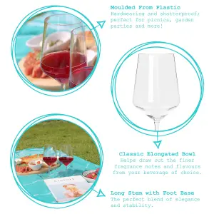 Reusable Plastic Wine Glasses - 500ml - Pack of 12