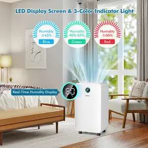 Costway 12L/Day Electric Dehumidifier Home Portable Air De-Humidifier