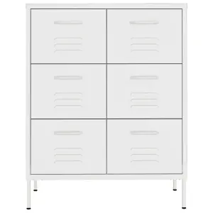 Berkfield Drawer Cabinet White 80x35x101.5 cm Steel