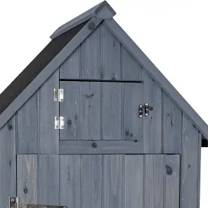 Outdoor Bideford Garden Wooden Storage Cabinet Tool Shed - Grey