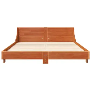 Berkfield Bed Frame without Mattress Wax Brown 120x200 cm Solid Wood Pine