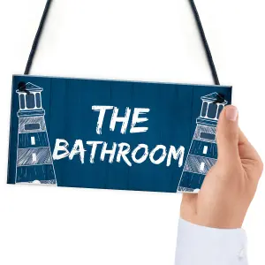 THE BATHROOM Sign Nautical Theme Toilet Loo Bathroom Sign Beach Theme