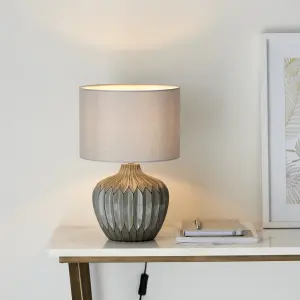 Harbour Studio Iris Ribbed Matt Grey Table light