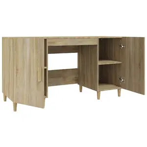 Berkfield Desk Sonoma Oak 140x50x75 cm Engineered Wood