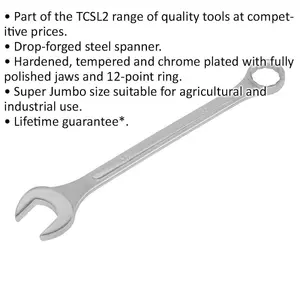 50mm Heavy-Duty Combination Spanner - Premium Drop Forged Steel with Chrome Finish