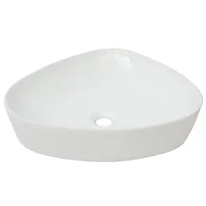 vidaXL Basin Triangle Ceramic White 50.5x41x12 cm