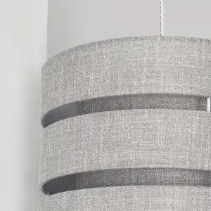 Inlight Dark Grey Woven effect Slubby Trio Light shade (D)33cm