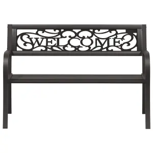 Berkfield Garden Bench 125 cm Steel Black