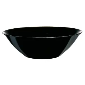 URBNLIVING 9cm Height Luminarc Opal Glass Black Salad Bowl