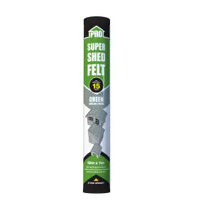 Roof pro 15 year Green Shed felt, (L)10m (W)1m