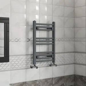 Right Radiators 600x400 mm Curved Heated Towel Rail Radiator Bathroom Ladder Warmer Anthracite