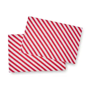 Catherine Lansfield Christmas Candy Cane Cotton 30x46 cm Dining Placemat 4 Pack White Red