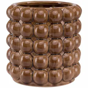 Seville Collection Large Bubble Vase - Ceramic - L20 x W20 x H20 cm - Caramel