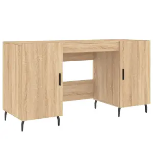 Berkfield Desk Sonoma Oak 140x50x75 cm Engineered Wood