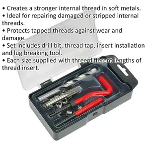 M10 x 1.5mm Thread Repair Kit with Tools for Metal Repair