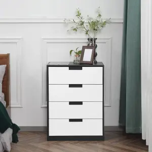 HOMCOM Chest of Drawers, 4 Drawer Storage Cabinet Unit Bedroom Living Room