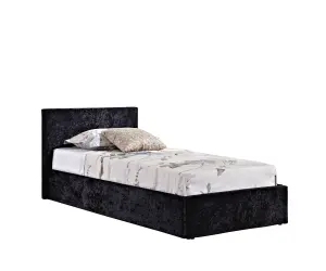 Birlea Berlin Single Ottoman Bed Black Crushed Velvet