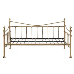 Newnham Classic Victorian Style Living Room Bedroom Antique Brass Metal Day Bed Frame